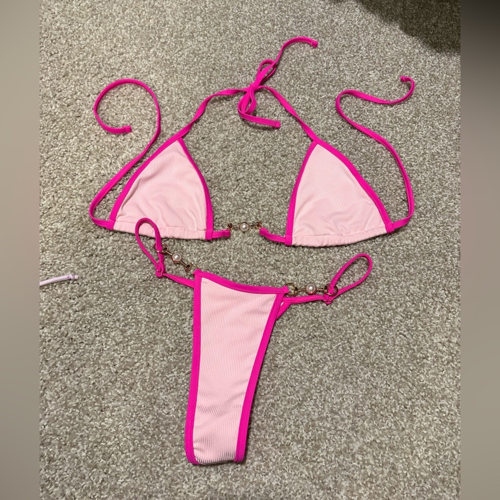Pink and Hot Pink Bikini Set